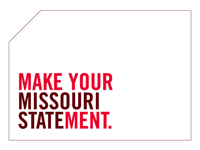 Sample of Make your Missouri Statement mark note card with maroon outline