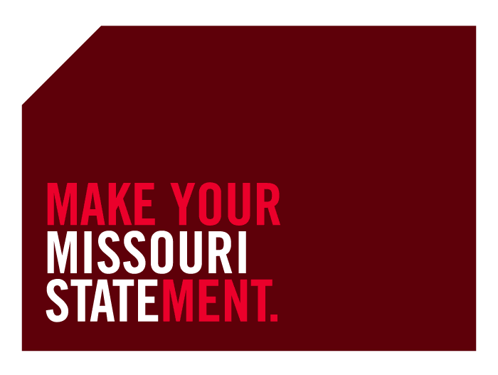 Sample of Make your Missouri Statement mark note card with maroon fill
