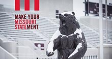 Make your Missouri Statement: Bear statue covered in snow