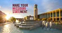 Make your Missouri Statement: Hammons Fountain and the west mall at sunset