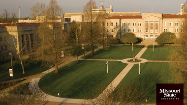 Zoom background: Aerial view of historic quad.